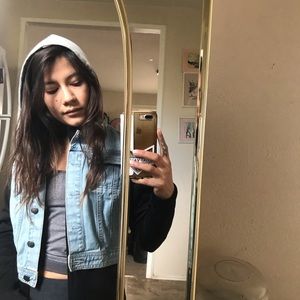 Jean Vest with Gray Hood